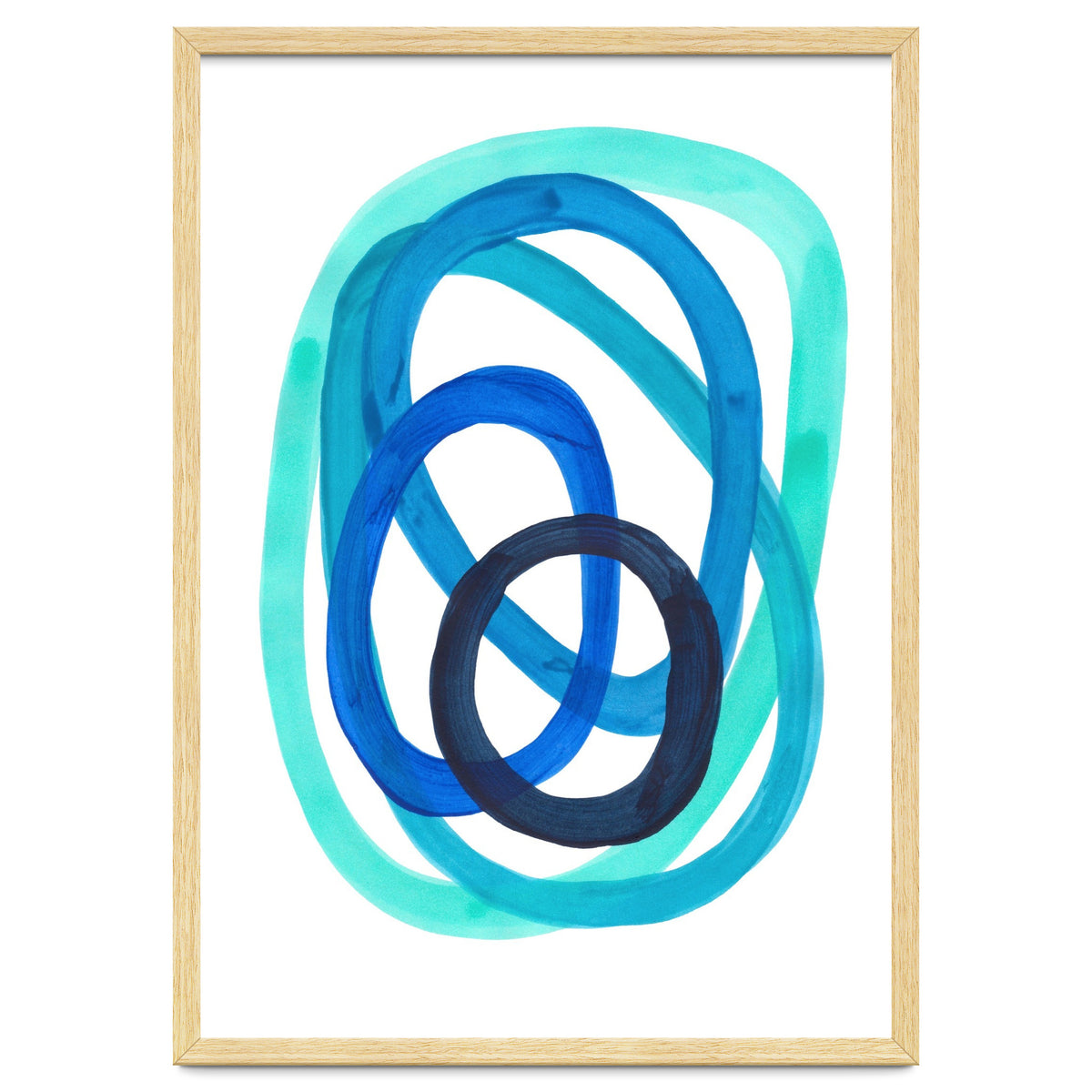 Marine Blues Blue Teal Turquoise Navy Blue Nesting Circles