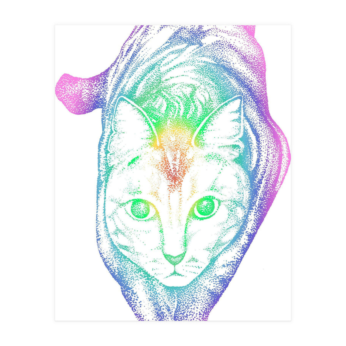 Rainbow Pastel Cat (Print Only)