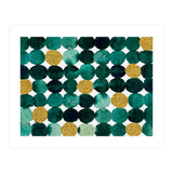 Dots pattern - emerald green and gold (Print Only) thumbnail