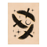 Black Birds Flying With The Moon (Print Only)