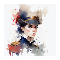 Watercolor Napoleonic Soldier Woman #1 (Print Only)