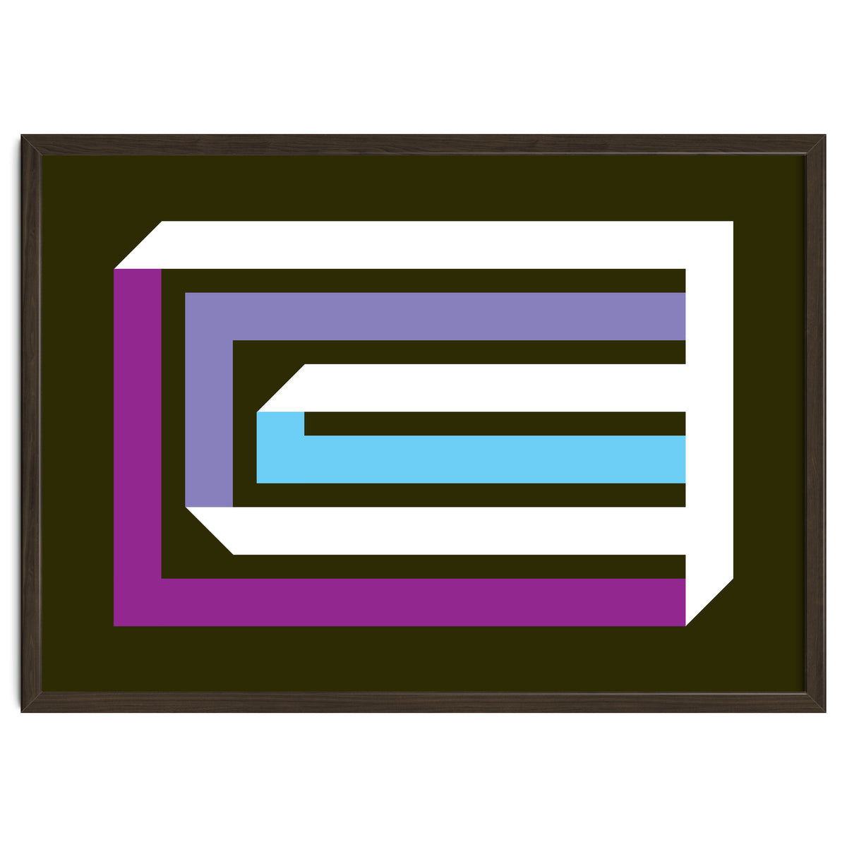 Geometric Shapes No. 35 -  brown, blue & lilac