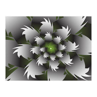 Seamless Green 3D Floral (Print Only)