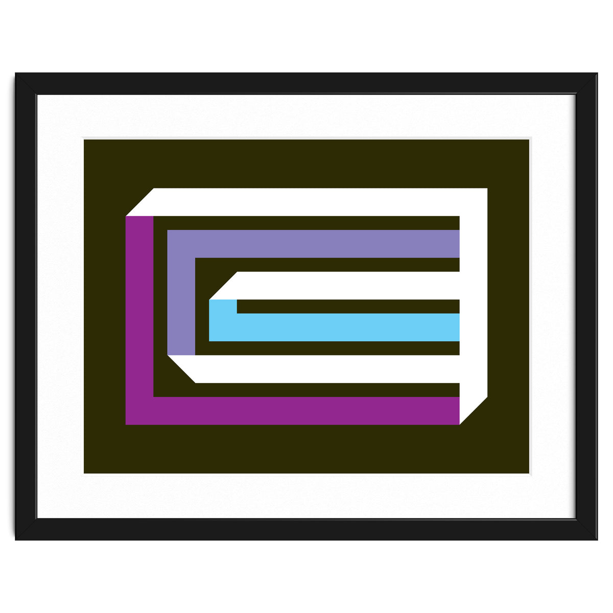 Geometric Shapes No. 35 -  brown, blue & lilac