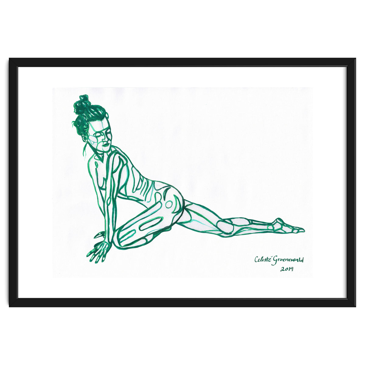 Pigeon Pose in Green