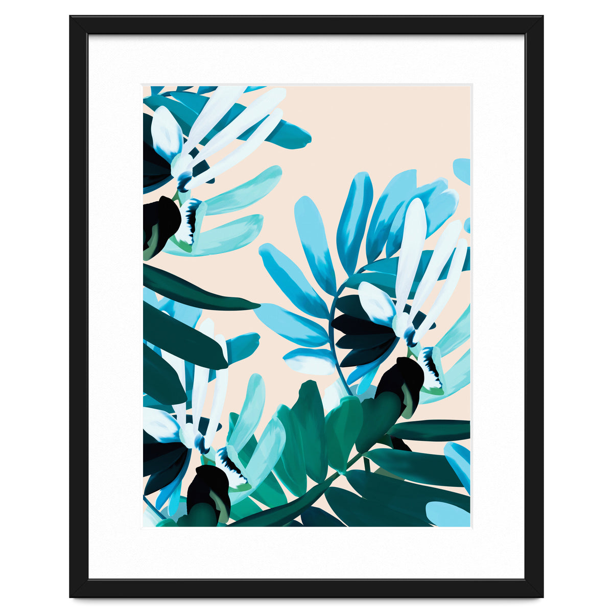 Large bluish botanical leaves