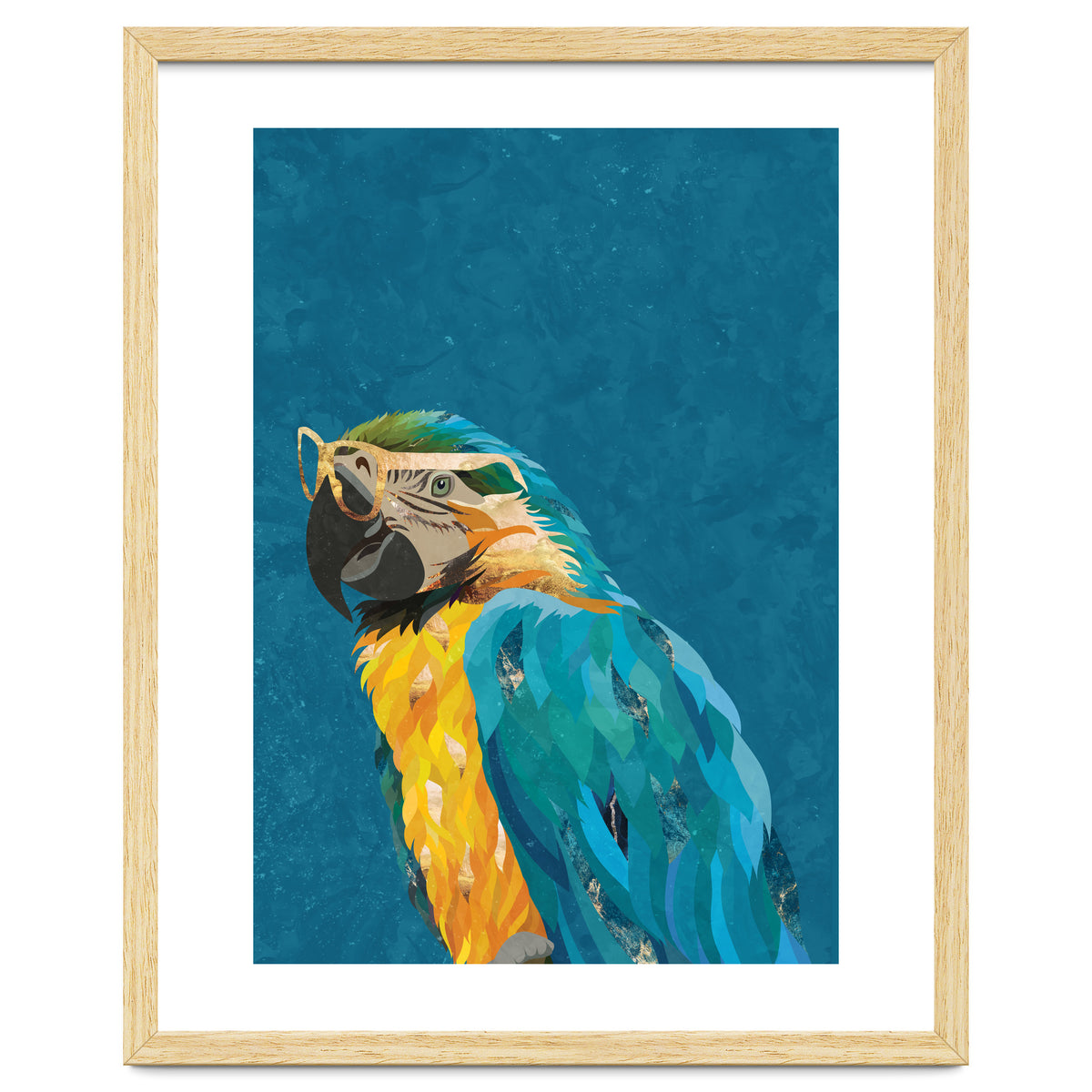Macaw Portrait Blue Gold Glasses