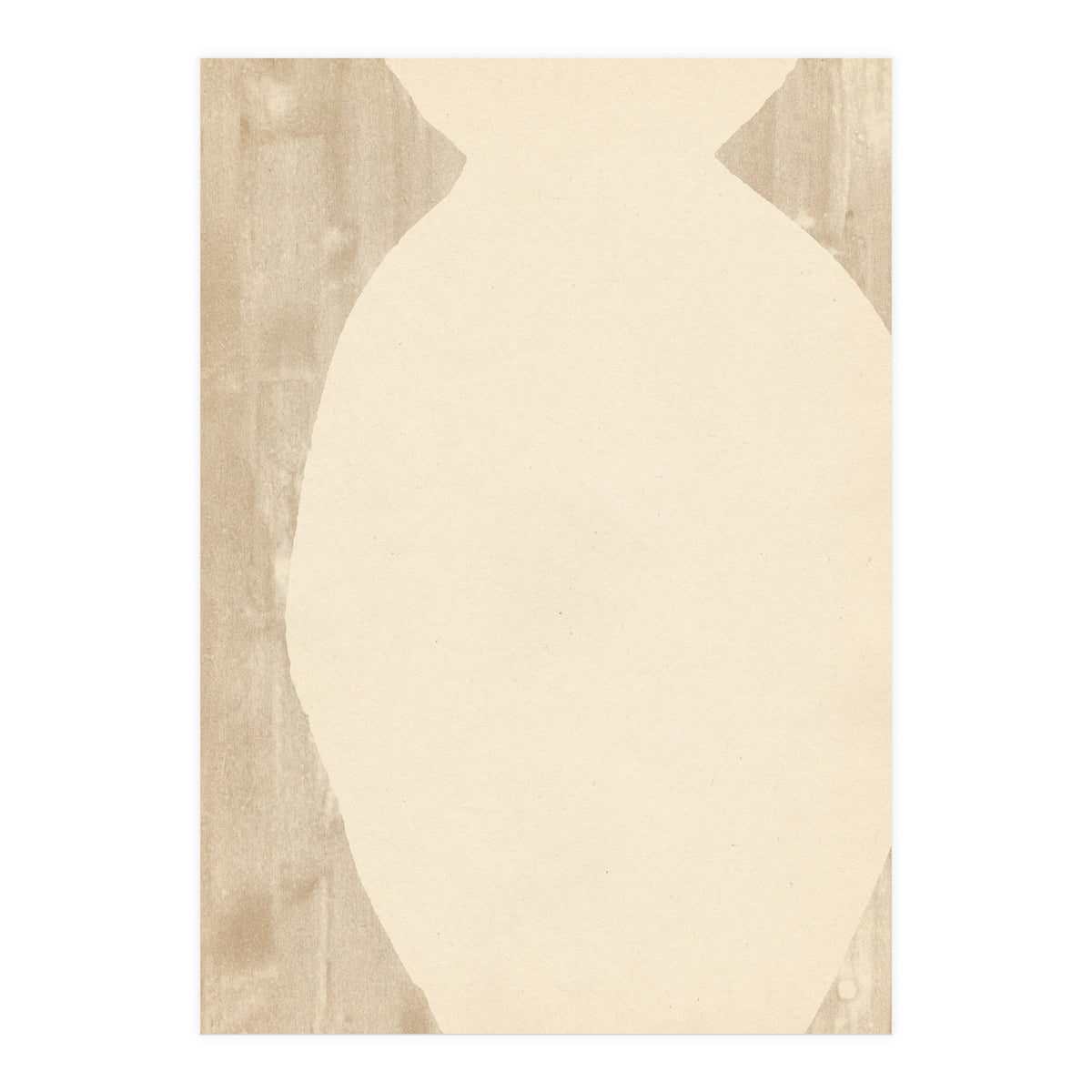Creame tone vase silhouette (Print Only)