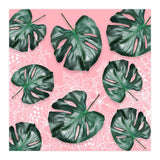 Modern 3d green tropical monstera leaf photo on blush pink white floral illustration (Print Only) thumbnail