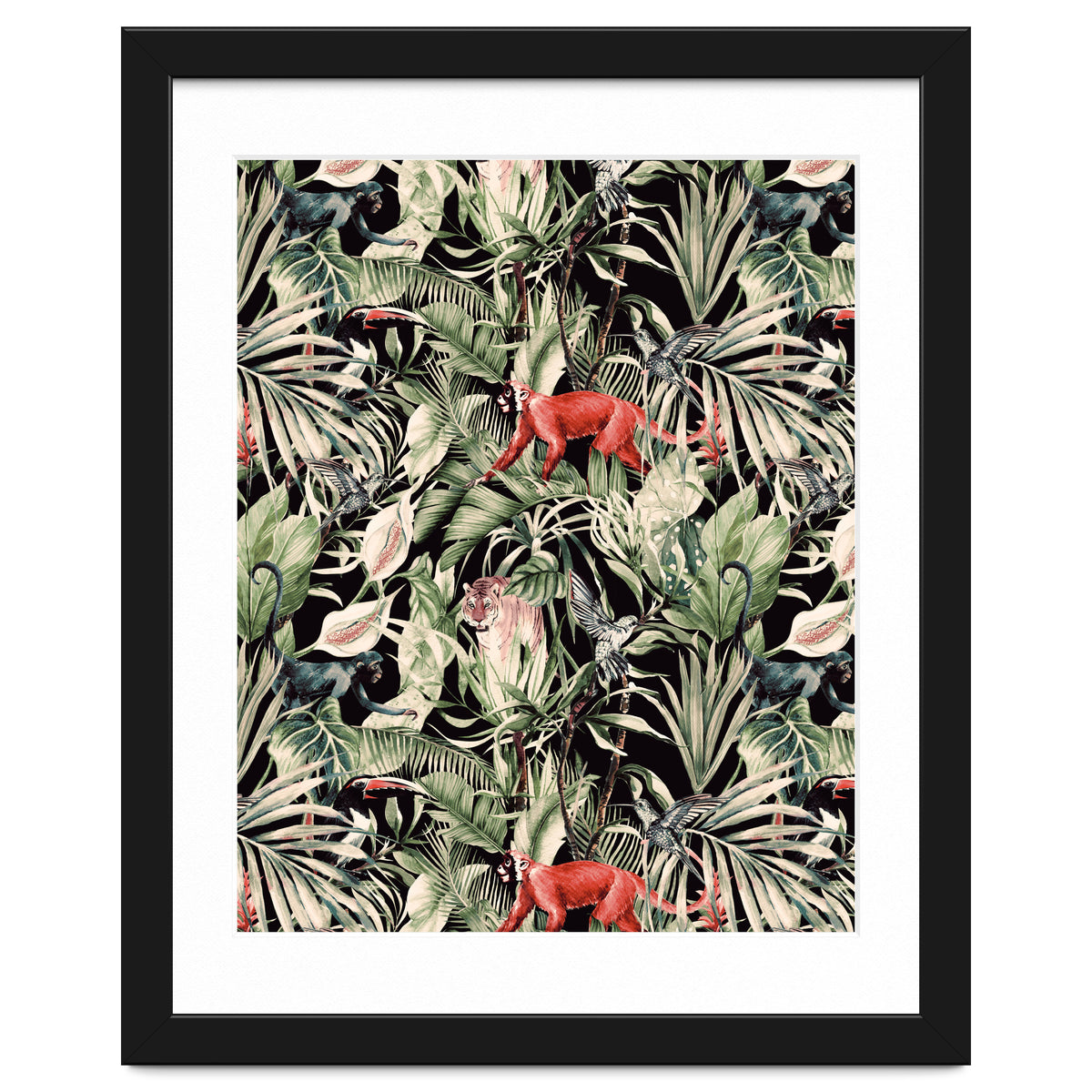 Animals In The Dark Of The Jungle