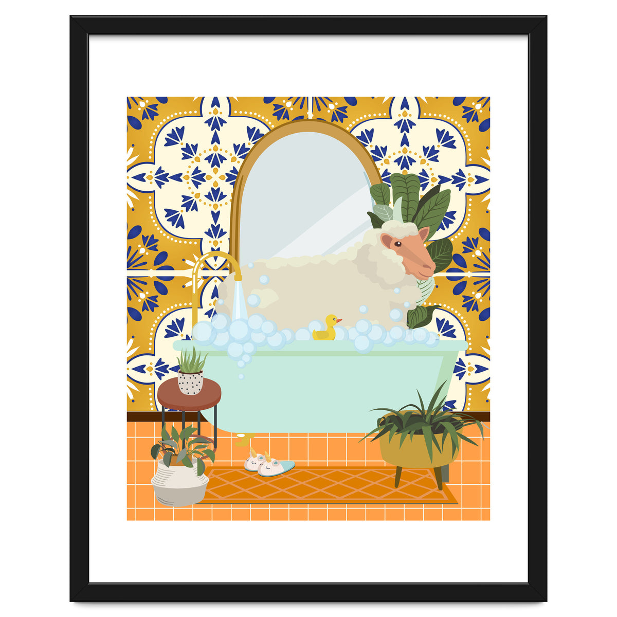 Sheep Bathing in Moroccan Style Bathroom