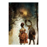 VINTAGE COUPLE IN AUTUMNAL ABSTRACT FOREST  II (Print Only) thumbnail