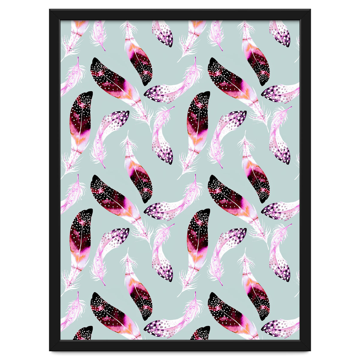 Bohemian pattern of feathers