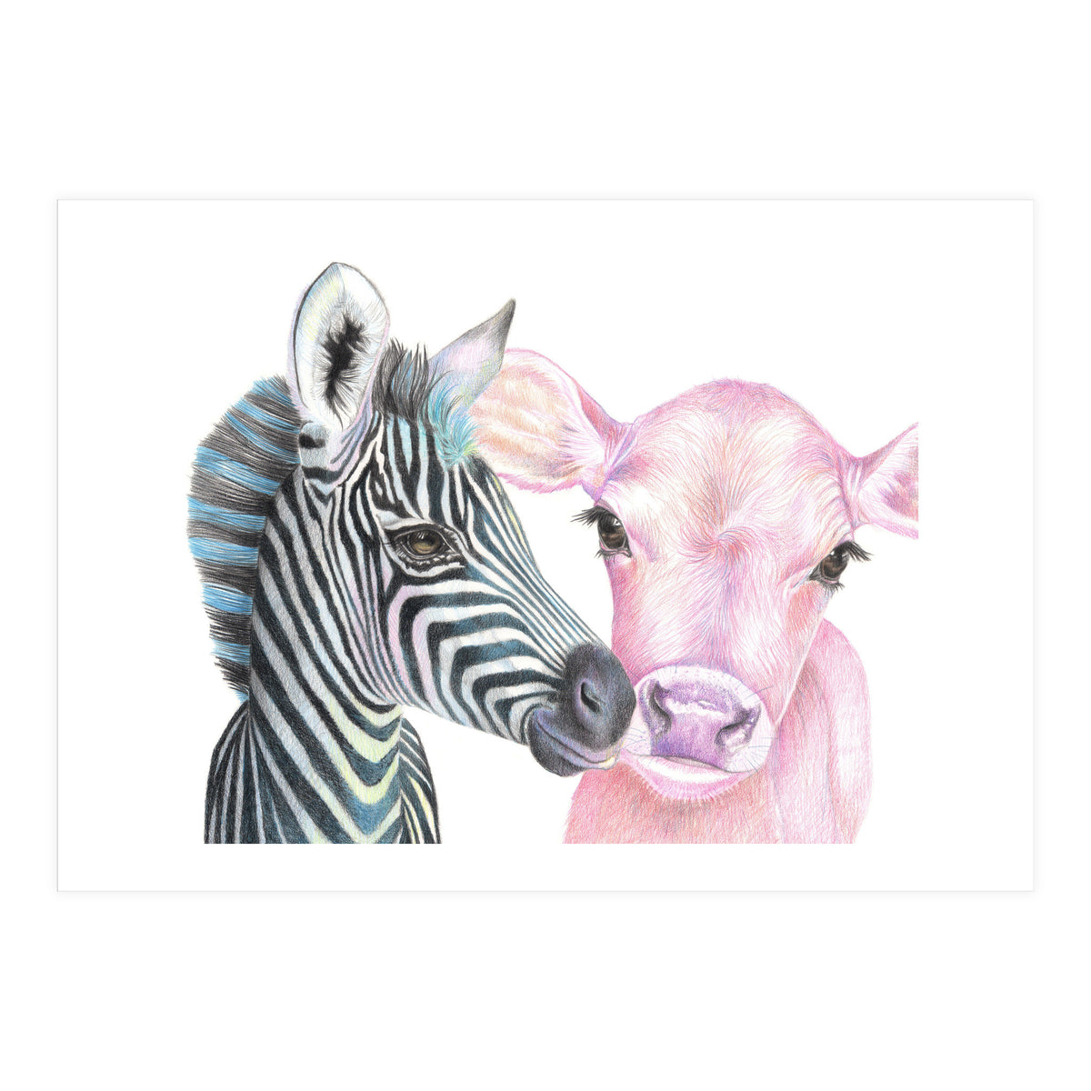 Zebra and Cow (Print Only)