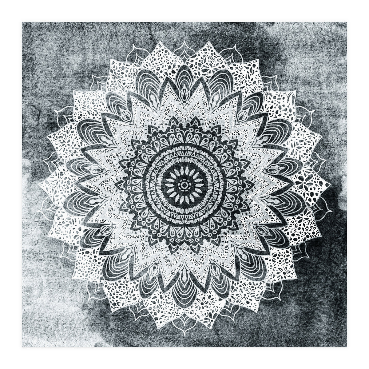 Bohochic Mandala In Gray (Print Only)