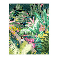 Bohemian Jungle, Tropical Botanical Nature Illustration, Forest Solo Travel Plants Painting (Print Only)