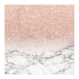 Modern faux rose gold pink glitter ombre white marble (Print Only) thumbnail