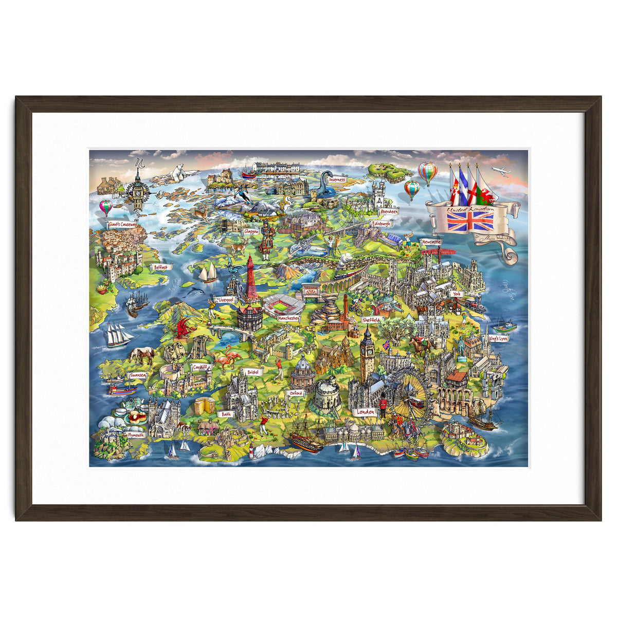 Illustrated Map Of The United Kingdom