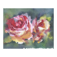 Wildflowers rose watercolor painting (Print Only)