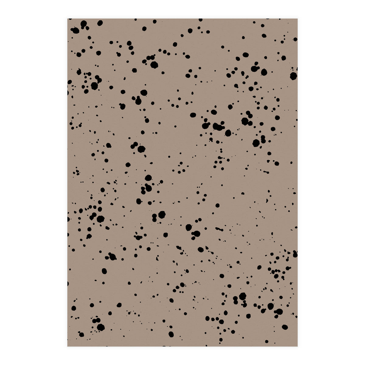 Black Paint Splatter on Dark Beige Background (Print Only)