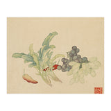 Wang Chengyu ~ Flowers And Vegetables, Vegetables, Fruits, Peppers, Millet Hot, Grapes, Spinach (Print Only) thumbnail