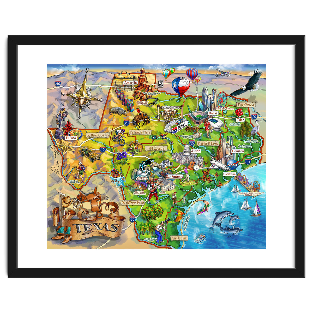 Texas Illustrated Map