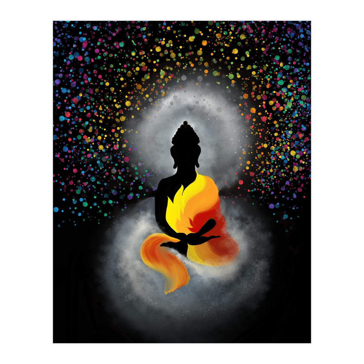 Cosmic Buddha Colourful by Poonam Shah (Print Only)