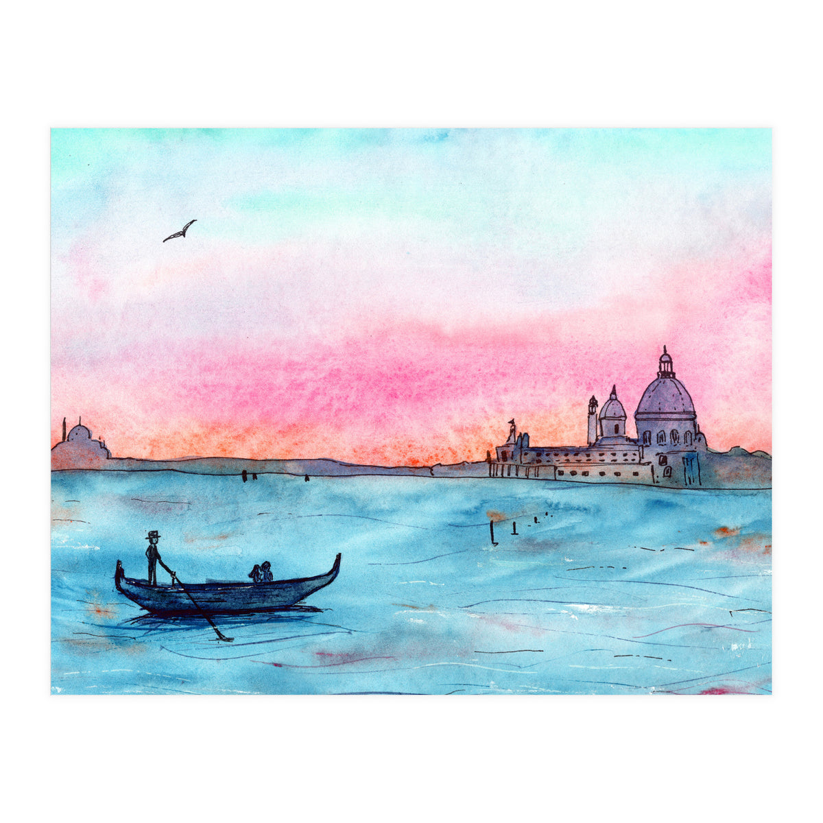 Sunset in Venice || watercolor (Print Only)