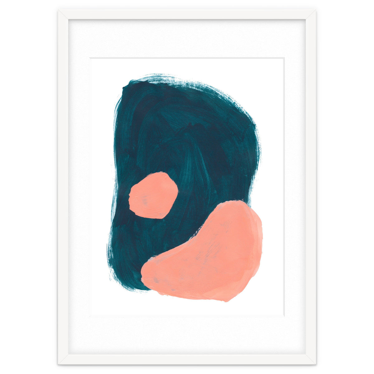 Teal Blob Salmon Bubbles