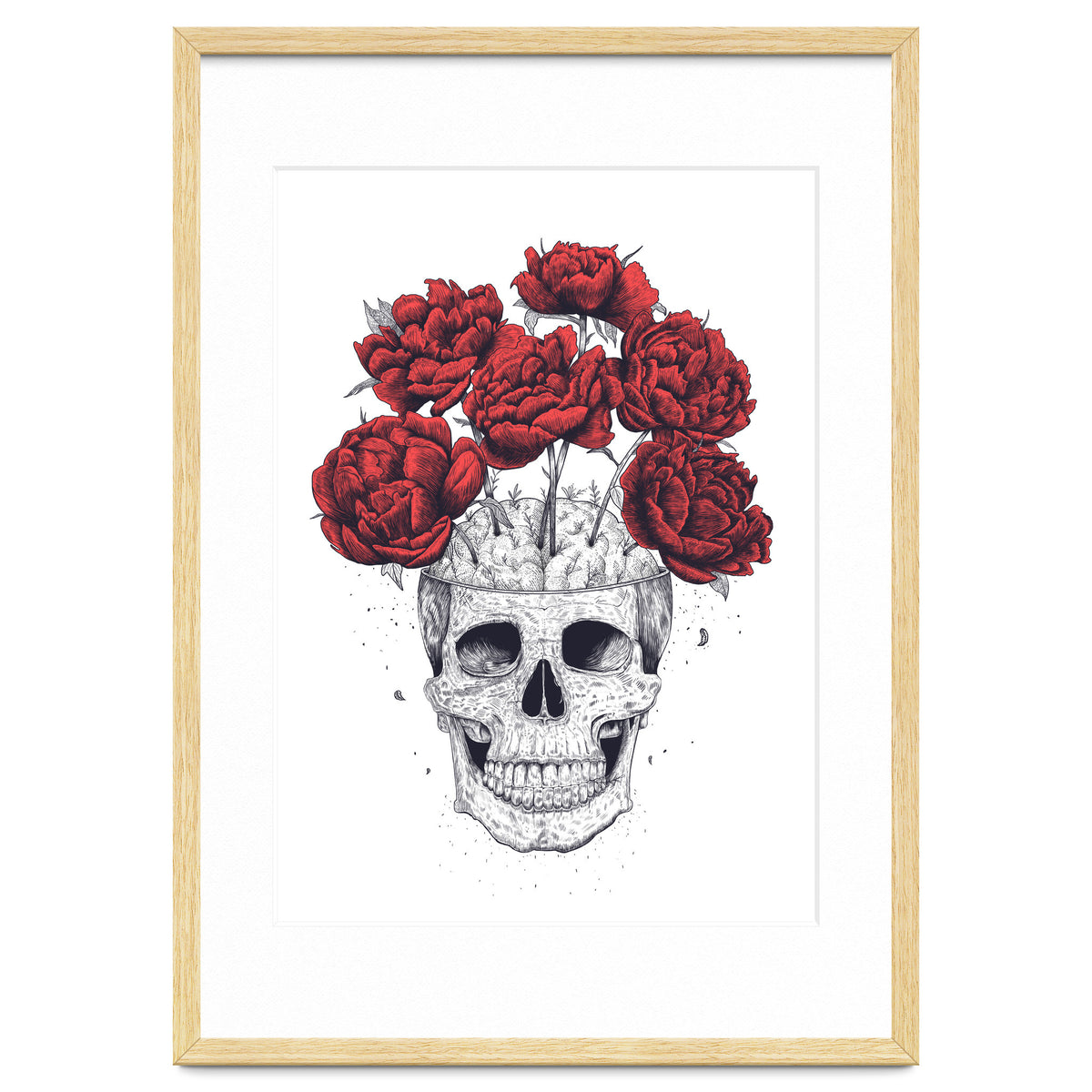 Skull With Peonies
