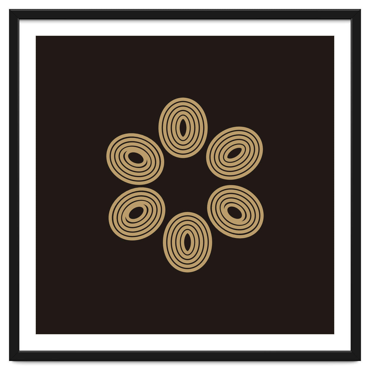 Golden floral lines | abstract minimal