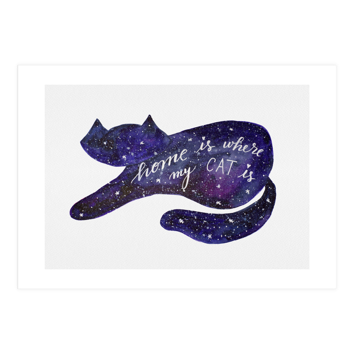 Watercolor galaxy cat (Print Only)