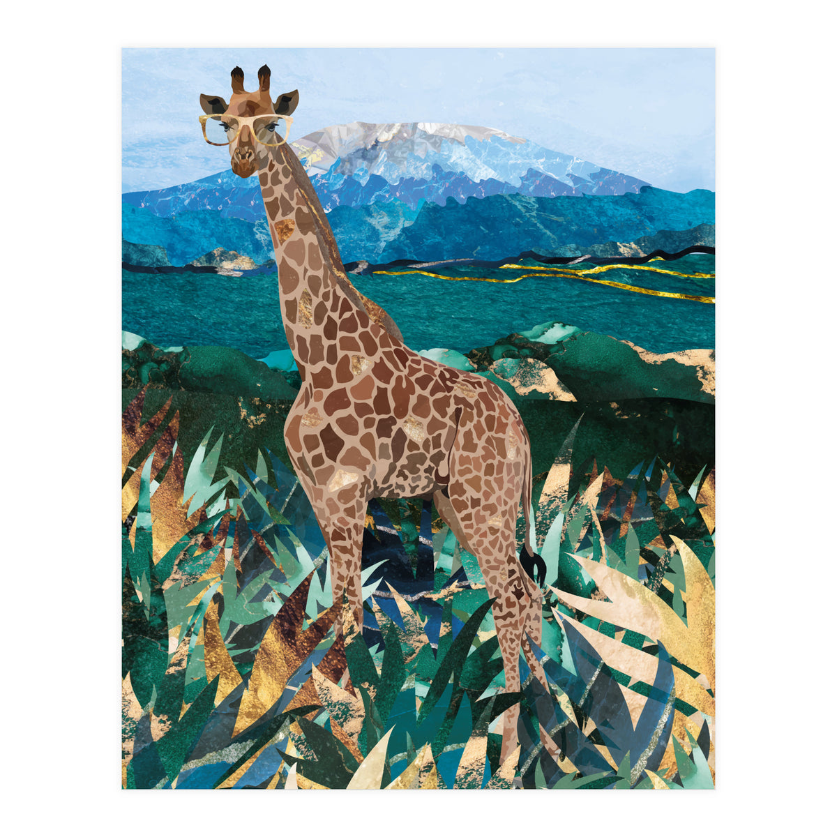 Giraffe in the tropical savanna (Print Only)