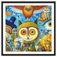 Chaotic and Colorful Fantasy Creatures Art Print