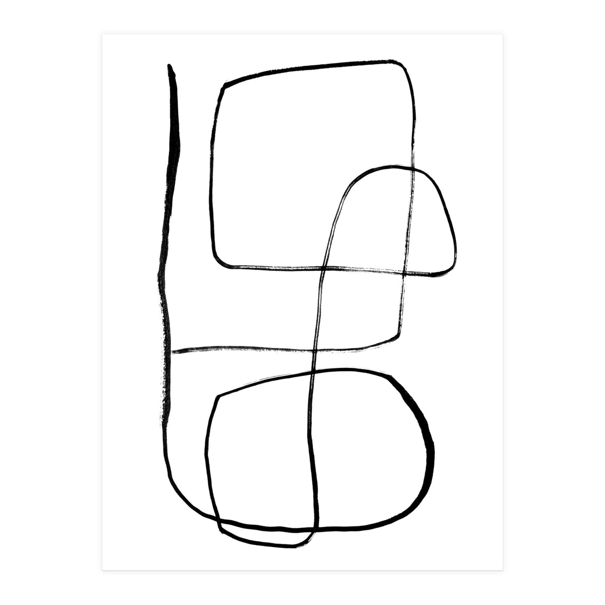 Mid-Century Line Art Print #3 (Print Only)