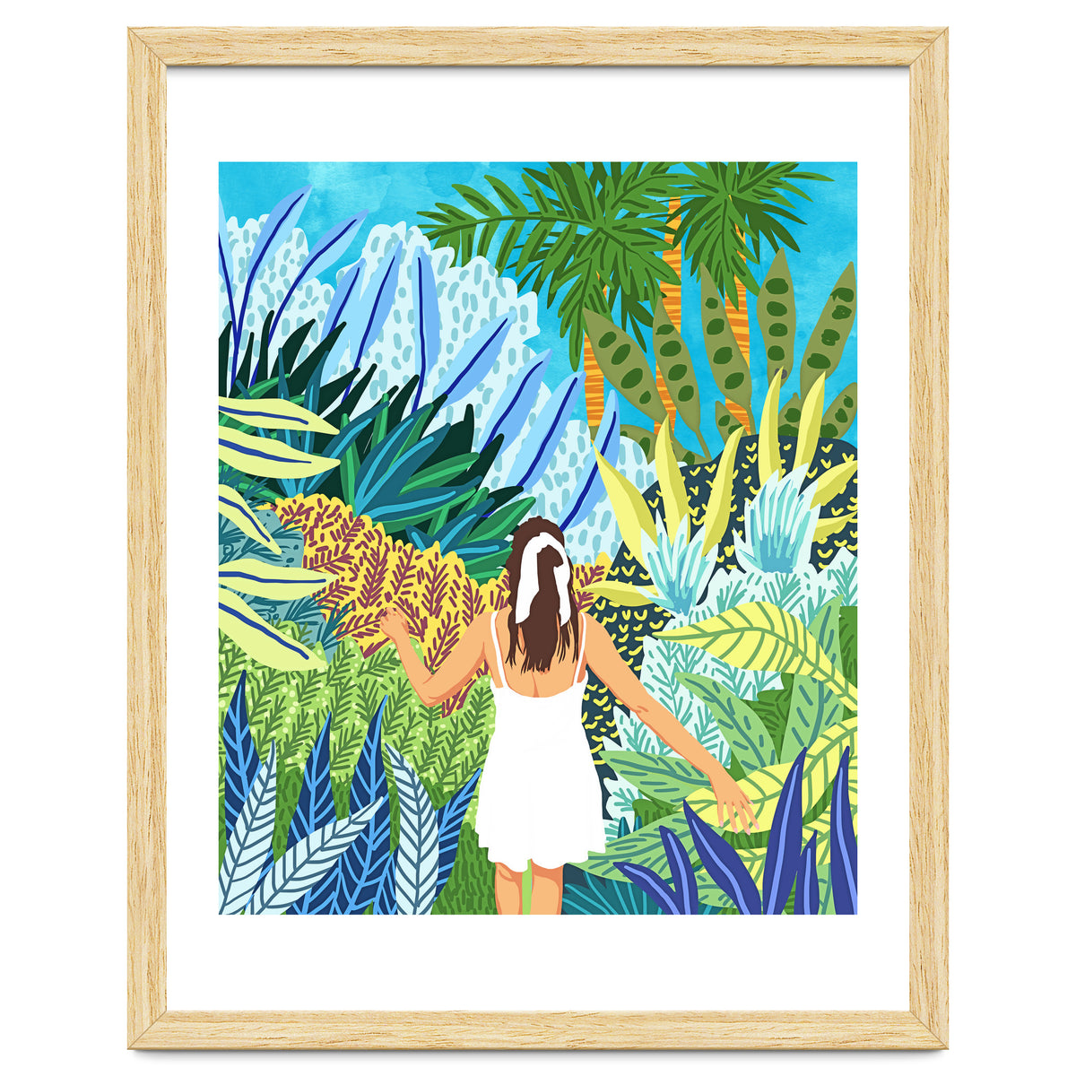 Lost in the Jungle of Feelings | Forest Tropical Botanical Nature Plants Illustration