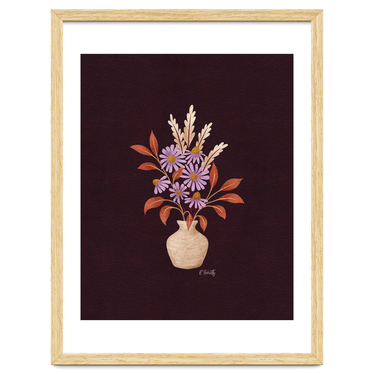 Purple Floral Vase Still Life