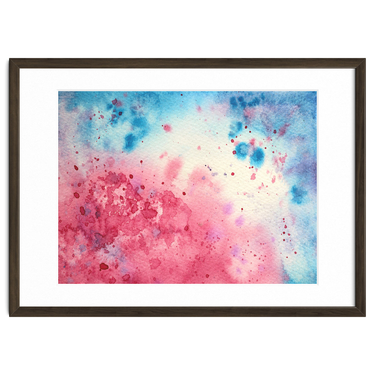 When pink meets blue || abstract watercolor
