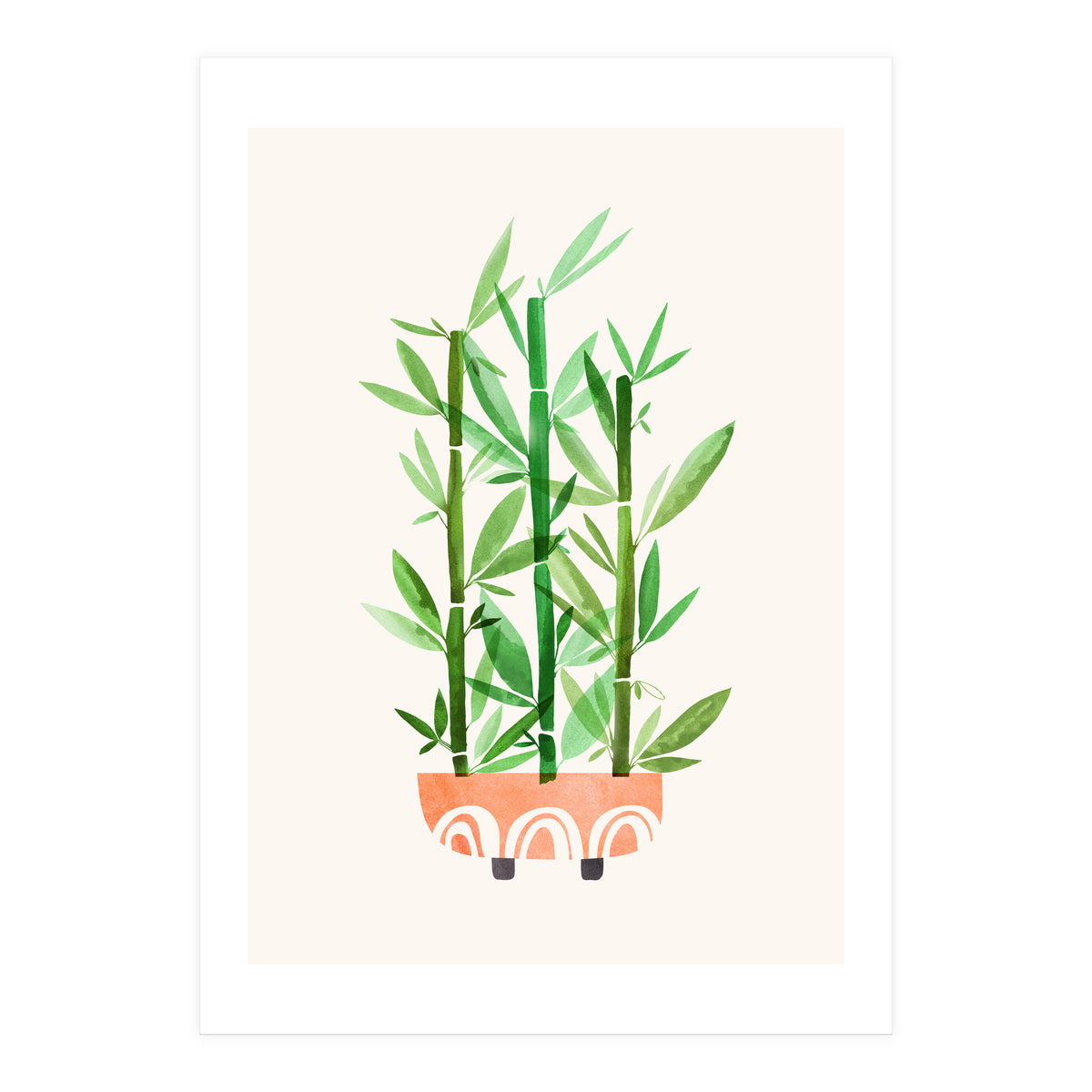 Happy Bamboo Houseplant (Print Only)