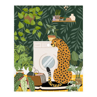 Cheetah in Tropical Laundry Room (Print Only)