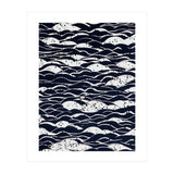 Rain, Abstract Storm Black & White, Monochromatic Line Art Sketch, Simple Eclectic Painting (Print Only) thumbnail