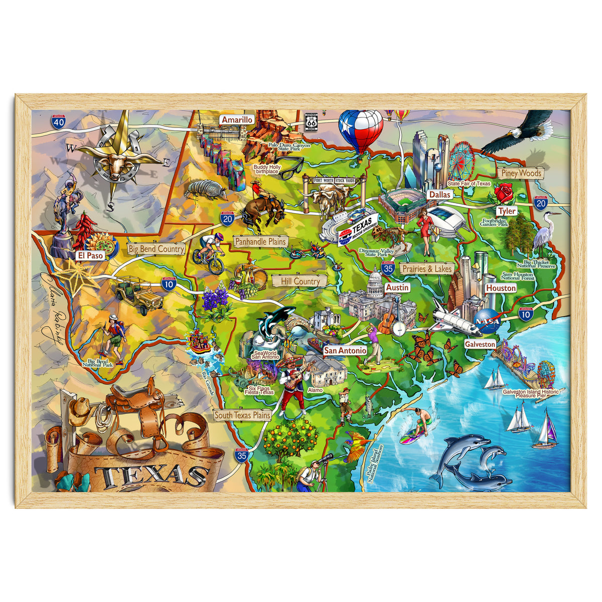 Texas Illustrated Map