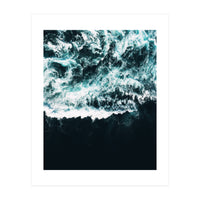 Oceanholic, Sea Waves Dark Photography, Nature Ocean Landscape Travel Eclectic Graphic Design (Print Only)