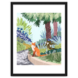 Fox in The Garden | Animals Wildlife Botanical Nature Painting | Boho Colorful Jungle Illustration thumbnail