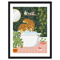 Cheetah in Tropical Bathroom