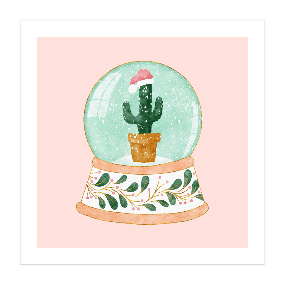 Cactus Snow Globe (Print Only)