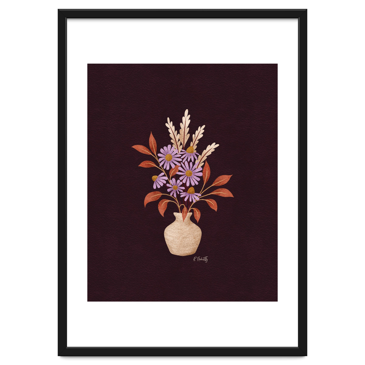 Purple Floral Vase Still Life