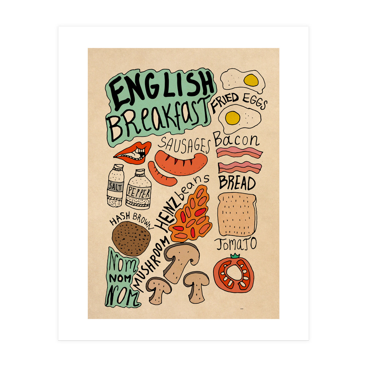 English Breakfast food recipe (Print Only)