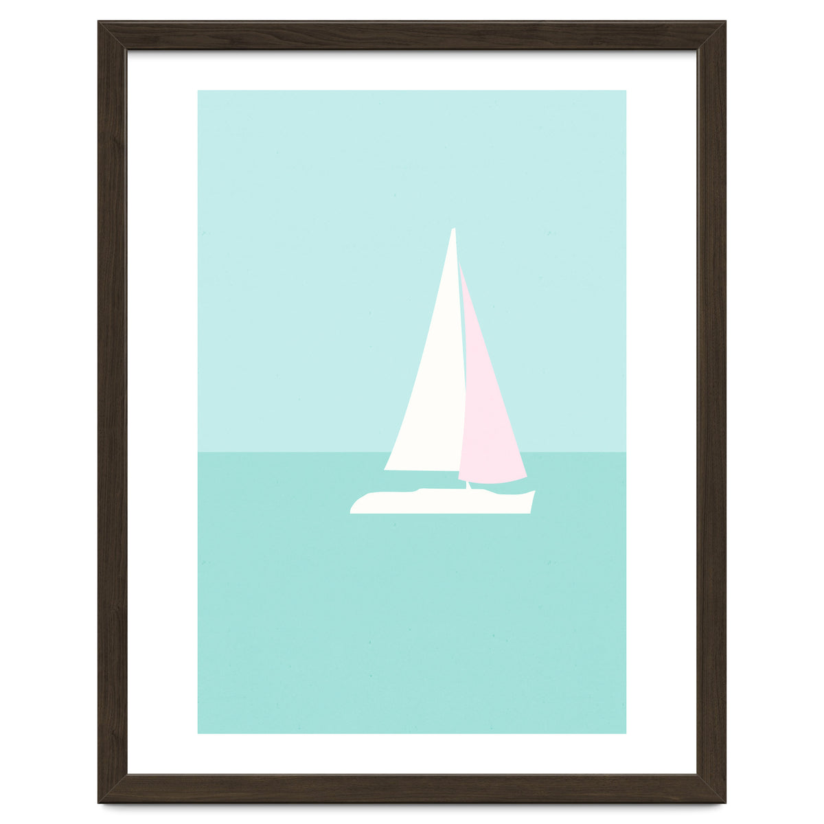 Minimal Sailboat - Turquoise Coast
