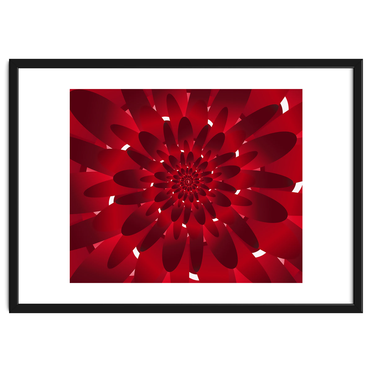 Abstract Modern Red Floral Design Art